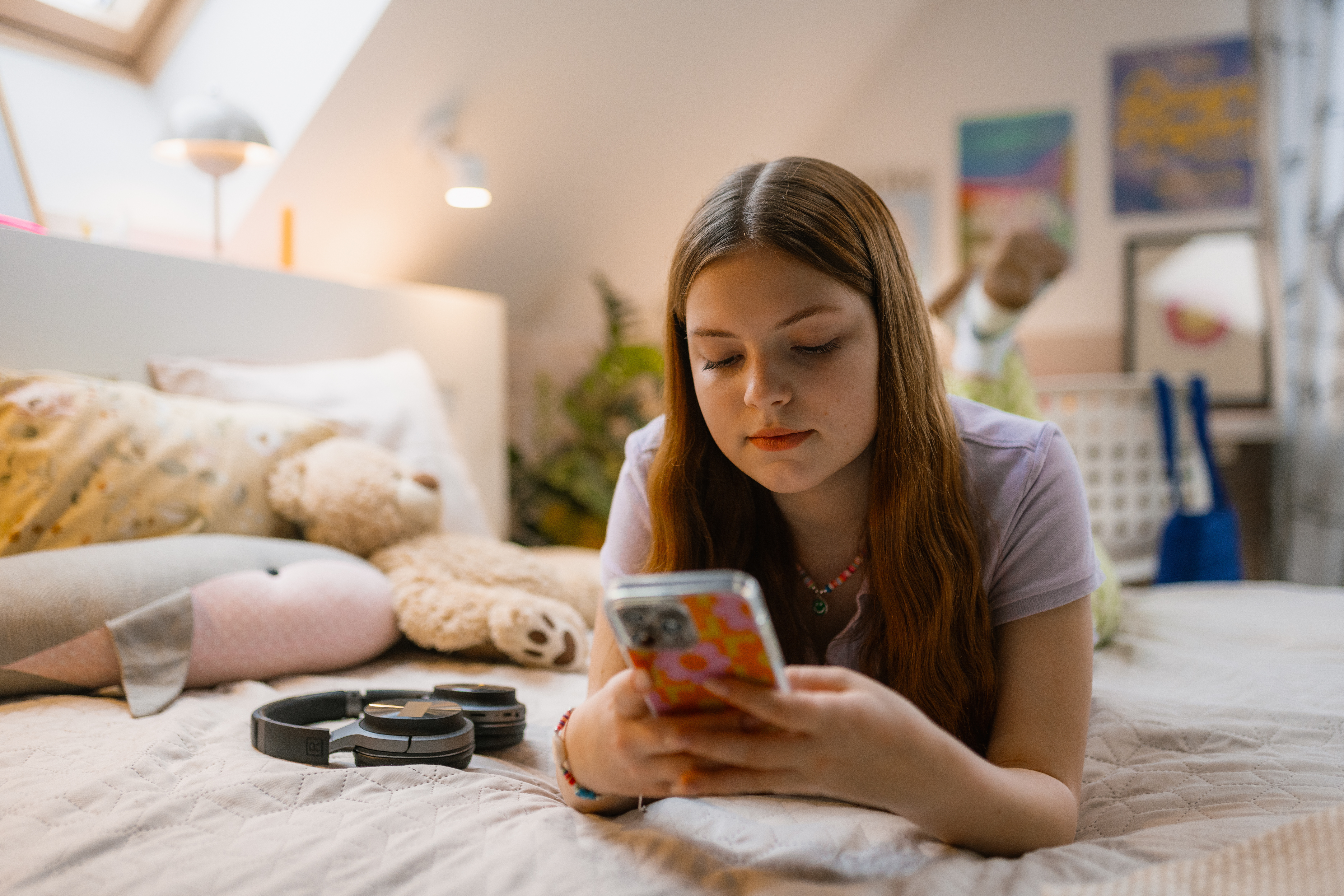youth on phone